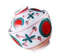 TOYANDONA Bol à Soupe Japonais Céramique avec Couvercle Set de Vaisselle Style Japonais Bol à Œufs Vapeur et Soupe Anti-dérapant pour Cuisine Cadeau Pratique et Élégant