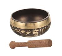 TOYANDONA Bol Chantant Bouddhiste Cuivre Léger avec Baguette en Bois Bol Tibétain pour et Relaxation Set Compact pour Yoga et Pleine Conscience