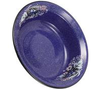 TOYANDONA Bol Émaillé Polyvalent 22 CM Bleu Blanc à Pois, Bassine Cuisine Multifonction pour Soupe, Salade, Lavage et Pétrissage, Vaisselle Vintage Résistante et Facile à Nettoyer, Usage