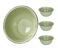 TOYANDONA Bol en Émail Multifonctionnel 21 CM Cuisine Grand Bassin Vert Profond pour Salade et Lavage de Fruits Style Rétro Traditionnel