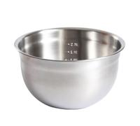 TOYANDONA Bol Mélangeur Inox 2,6 L Repères Intérieurs, Fond Plat | Acier Inoxydable Argenté, Construction Profonde, Nettoyage Facile, pour Cuisiner et Mélanger, Usage Maison