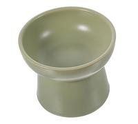 TOYANDONA Bol pour Chat Surélevé Céramique Vert Matcha à Usure Protection du Cou Renversement Bol pour Chaton Confortable et Facile à Nettoyer