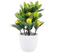 TOYANDONA Bonsaï Citronnier Artificiel en Pot Mini Décoration Maison Intérieure Plante Artificielle Citron Décorative pour Salon Bureau Cuisine Couleur Jaune Vif Matériau Solide