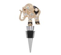 TOYANDONA Bouchon de Vin Alliage Créatif Éléphant Strass Pratique et Solide Décoration Bouteille avec Étanchéité Facile à Insérer et Retirer Cadeau pour Réunions Familiales