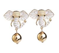 TOYANDONA Boucles D’oreilles Éléphant Vintage Rétro En Alliage Inoxydable, Clous Pour Femmes, Bijoux Antiallergiques Discrets, Accessoire Mode Quotidien, Blanc,