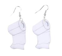 TOYANDONA Boucles D’Oreilles Pendantes Amusantes en Acrylique Crochets A Motif Papier Essuie-Tout Bijoux Uniques pour Femme et Fille Accessoires Originaux pour Soirée et Usage Quotidien
