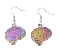 TOYANDONA Boucles D’Oreilles Pendantes de Cerveau Coloré 1 Paire Accessoires pour Femmes et Filles Présent Original pour Médecins Infirmières et Étudiants en Médecine