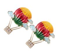 TOYANDONA Boucles D’Oreilles Puces Montgolfière Colorées en Alliage de Zinc avec Cristaux Scintillants Boucles D’Oreilles Ballon Fantaisie pour Femmes Bijoux pour Occasions Quotidiennes