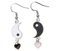 TOYANDONA Boucles D'oreilles Pendantes Design Créatif Yin Yang Tai Chi Facile à Assortir Alliage Léger Élégante et Originale pour Femmes et Filles