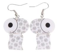 TOYANDONA Boucles D'oreilles Pendantes en Acrylique Blanc Style Amusant et Mode Forme Rouleau de Papier pour Femmes Usage Quotidien ou Shopping Entre Amies