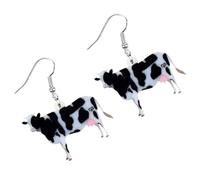 TOYANDONA Boucles d'Oreilles Vache en Acrylique 2 Paires Bijoux Créatifs Animaux Cartoon Légères et Résistantes Accessoires Mode pour Usage Quotidien et Occasions Spéciales