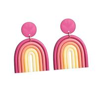 TOYANDONA Boucles Oreilles Femme Boho Pendantes Argile Géométriques U-shape Légères et Élégantes pour Usage Quotidien et Soirées