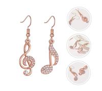 TOYANDONA Boucles Oreilles Note de Musique Or Rose pour Femme Créatives et Légères Accessoires Chics Faciles à Porter Au Quotidien