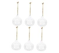 TOYANDONA Bougeoirs Suspendus en Verre Transparent 6 Pcs 6 Cm Micro-jardinière Paysagère pour Plantes Hydroponiques Décoration Intérieure Minimaliste