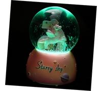 TOYANDONA Boule Musicale Licorne Lumineuse Cristal Ornement Lampe de Bureau Stable avec Lumière LED Accessoire pour Chambre et Bureau Boîte à Musique sans Piles Féerique