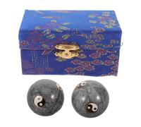 TOYANDONA Boules de Baoding Traditionnelles en Métal Émaillé 42Mm Gris - 1 Paire de Petites Balles de Massage Mains Exercice Tai Chi Renforcement Musculaire et Relaxation Anti-Stress