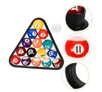 TOYANDONA Boules de Billard Mini 32mm en Résine avec Support, Jeu D'entraînement pour Garçon et Filles, Billard Domestique, Kit Complet 16 Pièces pour Salle de Jeux Familiale