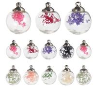 TOYANDONA Boules Décoratives Fleurs Séchées Multifonctionnelles 20 Pcs Multicolores en Verre Creux pour Bricolage Bijoux DIY Décoration Artisanat Fête Présent Couleur Aléatoire