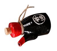 TOYANDONA Bouteille à Condiments en Céramique Noire 200 Ml Bouchon en Liège Distributeur pour Huile Vinaigre et Sauce Soja Pot Assaisonnement la Cuisine Nettoyage Facile Usage Maison