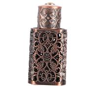 TOYANDONA Bouteille de Parfum Vintage Métal Creux Flacon Rechargeable Étanche pour Huiles Essentielles et Voyage