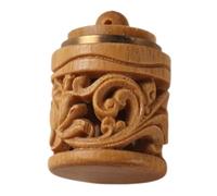 TOYANDONA Bouteille Diffuseur d'Arômes en Bois Sculpté Pendentif Vintage 1 Pièce Accessoire de Clé Décoration Suspendue pour Voiture et Maison DIY Stockage de Boules Parfumées