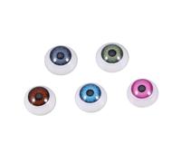 TOYANDONA Boutons Yeux Demi-Cercles en Plastique Colorés, 50 Pièces, Accessoires Couture pour Poupées et Peluches, Bouton Œil d'animal à Coudre, Bricolage et Loisirs Couleur Aléatoire