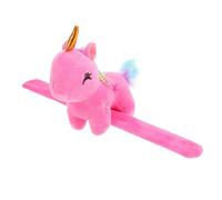 TOYANDONA Bracelet à Claquer Licorne en Peluche Rose, Tissu Coton Pp Doux, Taille Unique Légère, Accessoire Fête Anniversaire Garçon et Filles, Présent Invité, Décoration Couleur Aléatoire
