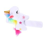 TOYANDONA Bracelet à Claquer Peluche Licorne pour Garçon et Filles Blanc Moyen, Bracelet Rembourré Doux, Accessoire Fête D’anniversaire et Déguisement, Présent Décoratif