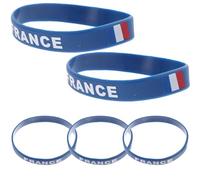 TOYANDONA Bracelet de Poignet Drapeau de Pays en Silicone Lot de 5, Taille Unique, pour Supporters Lors de Rencontres Sportives Internationales