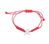 TOYANDONA Bracelet De Sensibilisation Rouge En Polyester Et Alliage, Léger Et Confortable, Femme, Prévention Santé Mammaire, Porté Quotidiennement Et Sportivement, Tressé Nœud Rouge, Taille Unique