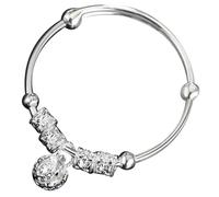 TOYANDONA Bracelet Garçon Fille Jonc Vintage avec Cloches Unisexe Cadeau Naissance et Anniversaire Style Classique Argenté pour Garçon Fille et