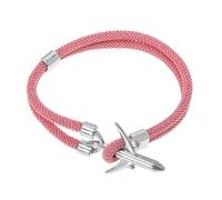 TOYANDONA Bracelet Homme Chic Avion, Corde Rose Double Trou, Alliage et Polyester, Créatif et Simple, pour Homme, Usage Quotidien et Fêtes, Taille Unique Ajustable