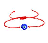 TOYANDONA Bracelet Œil Maléfique Réglable Fil Rouge Double Brin avec Perles Dorées Bijou Minimaliste de Protection pour Femmes et Hommes Accessoire de Poignet Élégant