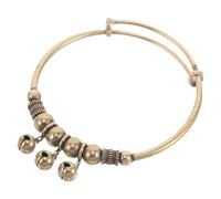 TOYANDONA Bracelet Manchette Rétro en Laiton Vintage avec Clochettes Ajustable Push-Pull Bijou Unisexe Ethnique pour Femmes Style Steampunk Accessoire Mode Quotidien