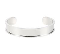 TOYANDONA Bracelet Manchette Vierge en Acier Inoxydable Jonc Ouvert Acier Brut Support de Bricolage pour Création de Bijoux Ethniques Ajustable et Solide 1 Pièce