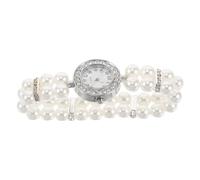 TOYANDONA Bracelet Montre Perles Vintage Femme Élégant Plastique Alliage Élastique Poignet Fête Présent Chic Délicat