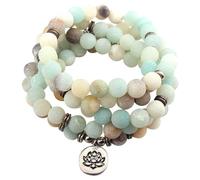 TOYANDONA Bracelet Perles Naturelles Lotus Pierres Élastique Unisexe Léger pour Homme Collier Chapelet