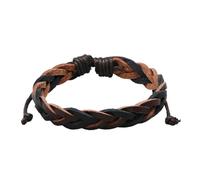 TOYANDONA Bracelet Pour Homme Tressé Cuir Véritable Réglable Mode Masculine Multi-couches Style Vintage Ajustable Présent Taille Unique