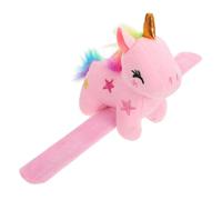 TOYANDONA Bracelet Slap Licorne Peluche Doux Confortable pour Décoration et Fête Bande Tapotante Sécurisée Accessoire Portable Compact Rose