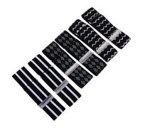 TOYANDONA Brassards Extensibles Chemise 3 Pièces en Polyester Réglables Unisexes pour Manches Longues Bureau Mode Noir Blanc Gris Rayé Dents