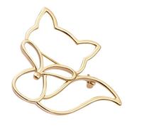 TOYANDONA Broche à Vêtements Renard Creuse Dorée En Alliage Métal, Épingle Décorative Pour Femme, Costume, Paquet à Dos Et Chapeau, Style Esthétique, Design Léger Et Discret, Usage Polyvalent