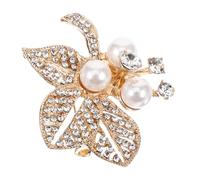 TOYANDONA Broche avec Cristaux et Perle Simulée Épingle Élégante pour Robe Foulard ou Châle