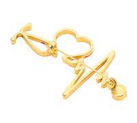 TOYANDONA Broche Créative de Stéthoscope Cœur Épingle de Poitrine Unique Ornée de Cristaux Accessoire de Mode Élégant pour Fêtes Cosplay et Usage Quotidien