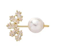 TOYANDONA Broche de Sécurité Femme en Perles et Zircone Épingle Décorative Plaquée Or Accessoire Élégant pour Vêtements Châles et Paquet Bijou Pratique et Résistant au Quotidien