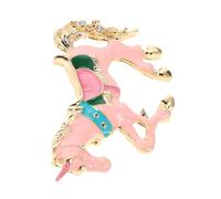 TOYANDONA Broche Émaillée Cheval avec Ornements Brillants Broche Animale Métal Accessoire Costume pour Cardigan Chapeau Écharpe Cadeau Symbolique Nouvel An Chinois