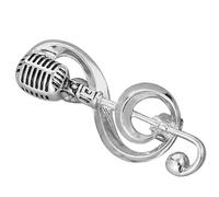 TOYANDONA Broche Épingle Décorative de Microphone et Note Musicale, Bijoux Femme pour Manteaux et Pulls, Présent pour Collègues Lors d'Occasions Spéciales