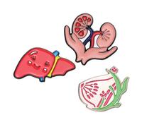 TOYANDONA Broche Métal Créative Organes Cœur Poumons - Lot 3 Pièces - Épingles Esthétiques Mignonnes - Accessoires Mode Femme pour Paquet à Dos Vestes Vêtements