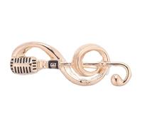 TOYANDONA Broche Note de Musique Micro en Alliage Or pour Femmes Anniversaire Graduation Accessoire Mode Unique