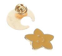 TOYANDONA Broches Étoiles Et Lunes En Émail Japonerie, Alliage De Zinc Solide, Lot De 2 Pièces, Accessoires Mode Pour Vestes Et Paquets à Dos, Design Charmant Et Mignon, Sécurisées Anti-dévoilement