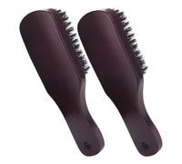 TOYANDONA Brosse à Barbe en Poils de Sanglier Lot de 2 Manche en Bois Naturel, Brosse à Cou Compacte pour Entretien Moustache et Barbe, Outil de Soin Portable pour Hommes, Nettoyage Cheveux